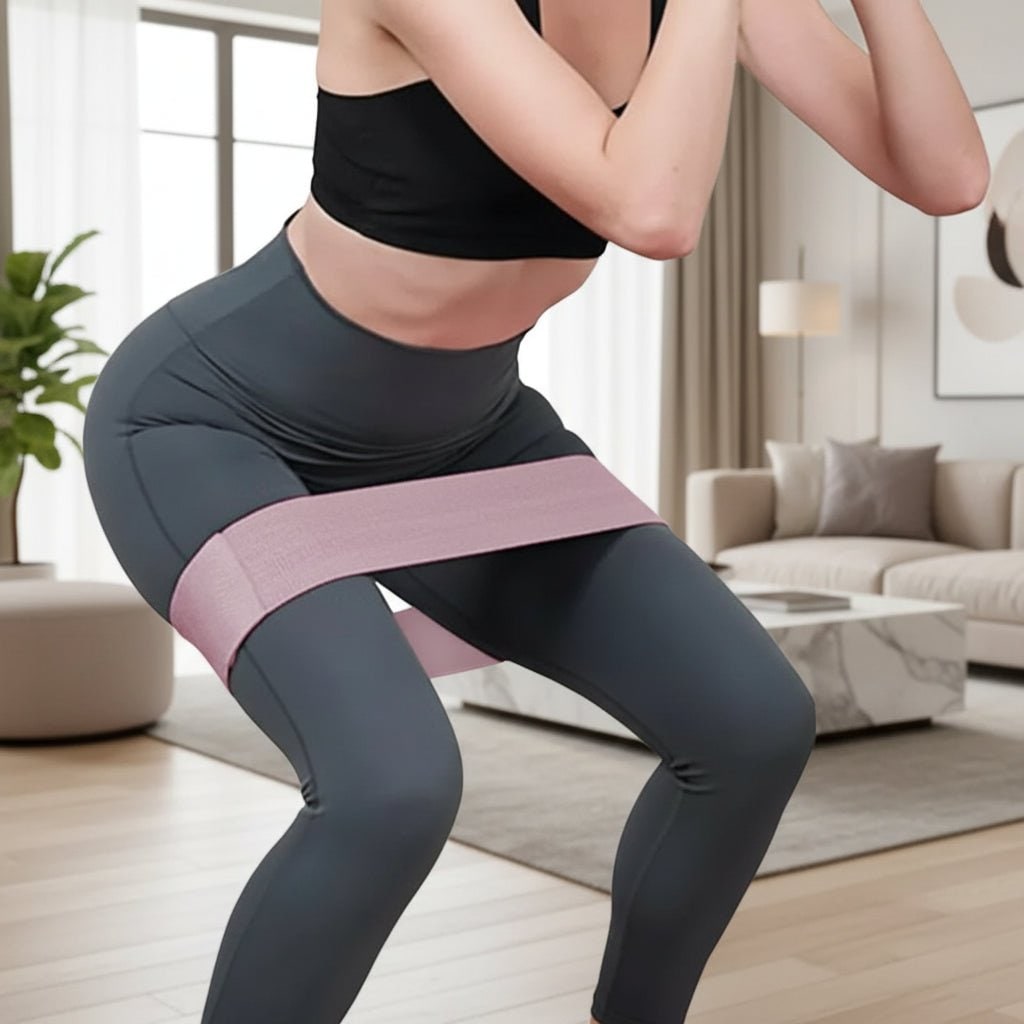 Weerstandsbanden voor bilspiertraining met antislip stof en siliconen grip