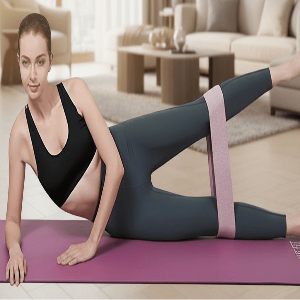 Weerstandsbanden voor bilspiertraining met antislip stof en siliconen grip