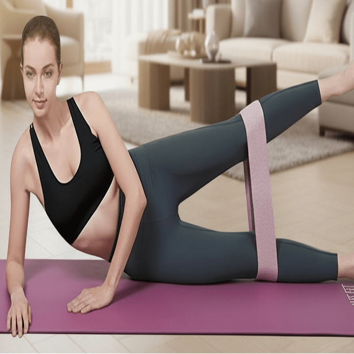 Weerstandsbanden voor bilspiertraining met antislip stof en siliconen grip