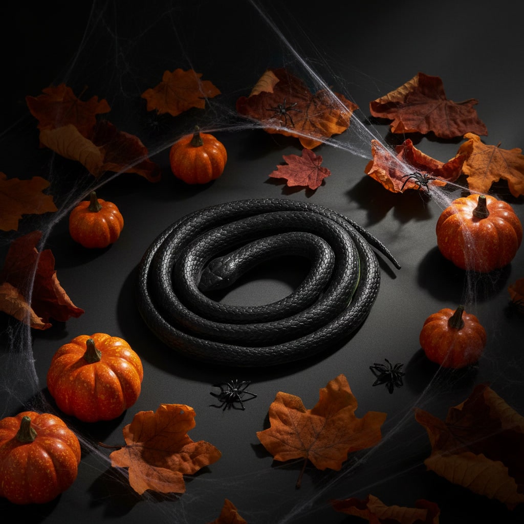 Halloween rubberen slang grappig speelgoed, realistische nepdecoratie voor feest en tuin