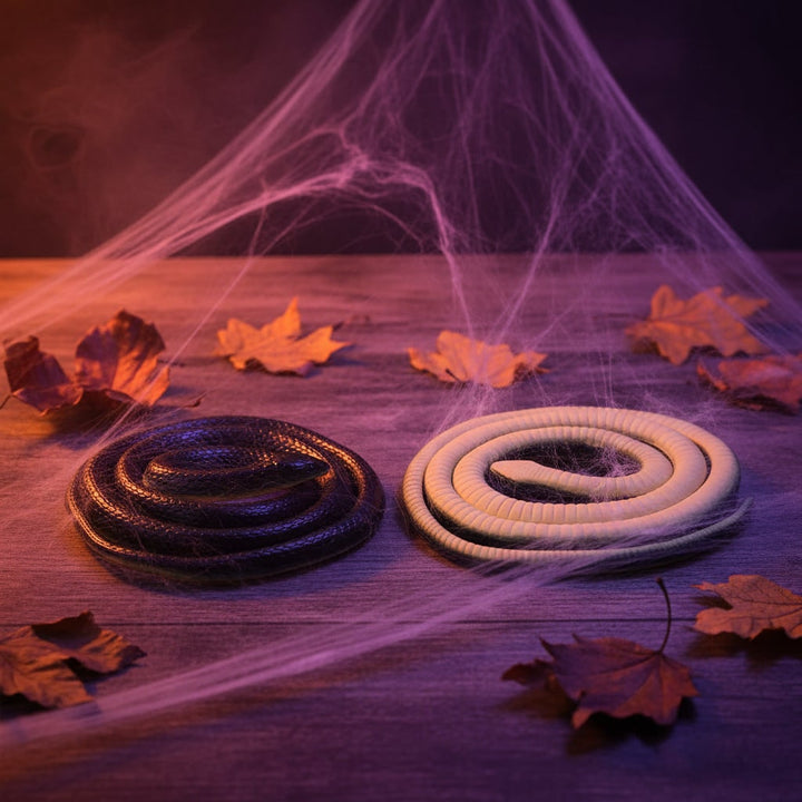 Halloween rubberen slang grappig speelgoed, realistische nepdecoratie voor feest en tuin