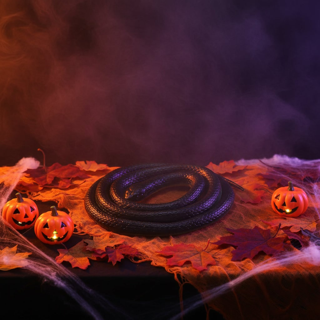 Halloween rubberen slang grappig speelgoed, realistische nepdecoratie voor feest en tuin