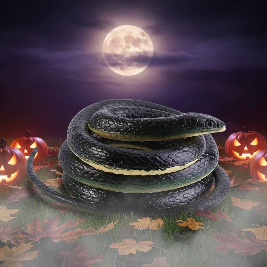 Halloween rubberen slang grappig speelgoed, realistische nepdecoratie voor feest en tuin
