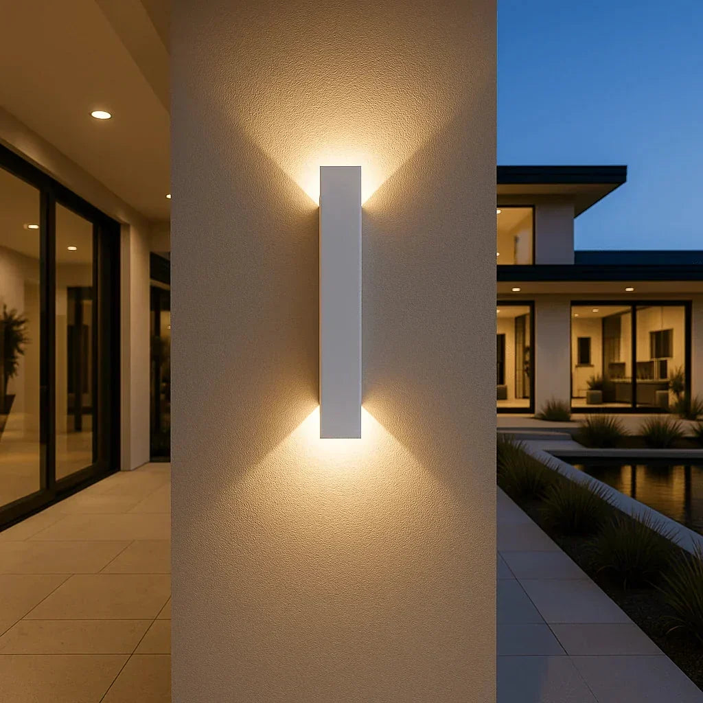 LED-buitenwandlamp met op- en neerwaartse verlichting – weerbestendig, beschermingsgraad IP65