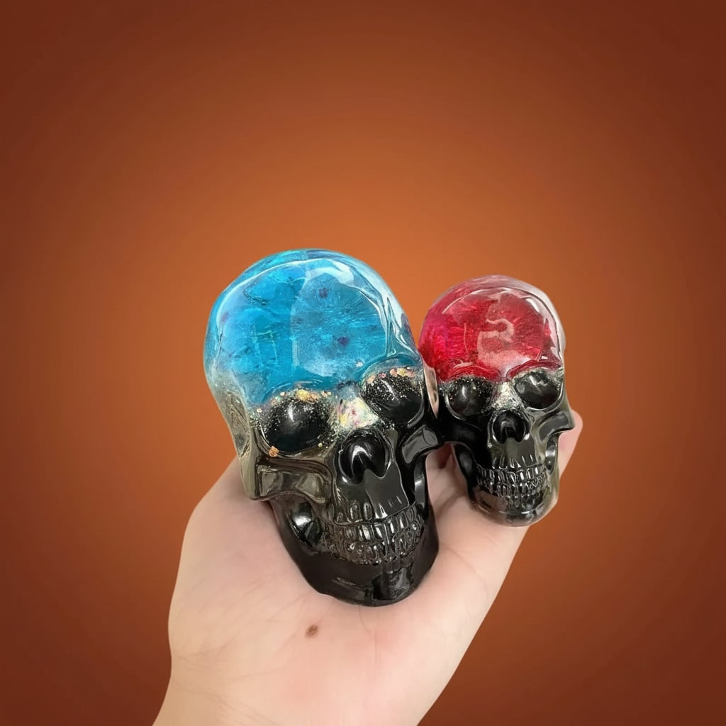 Halloween 3D-schedel siliconen mal set van 3 met gedetailleerd ontwerp voor gieten met hars en kaarsen maken