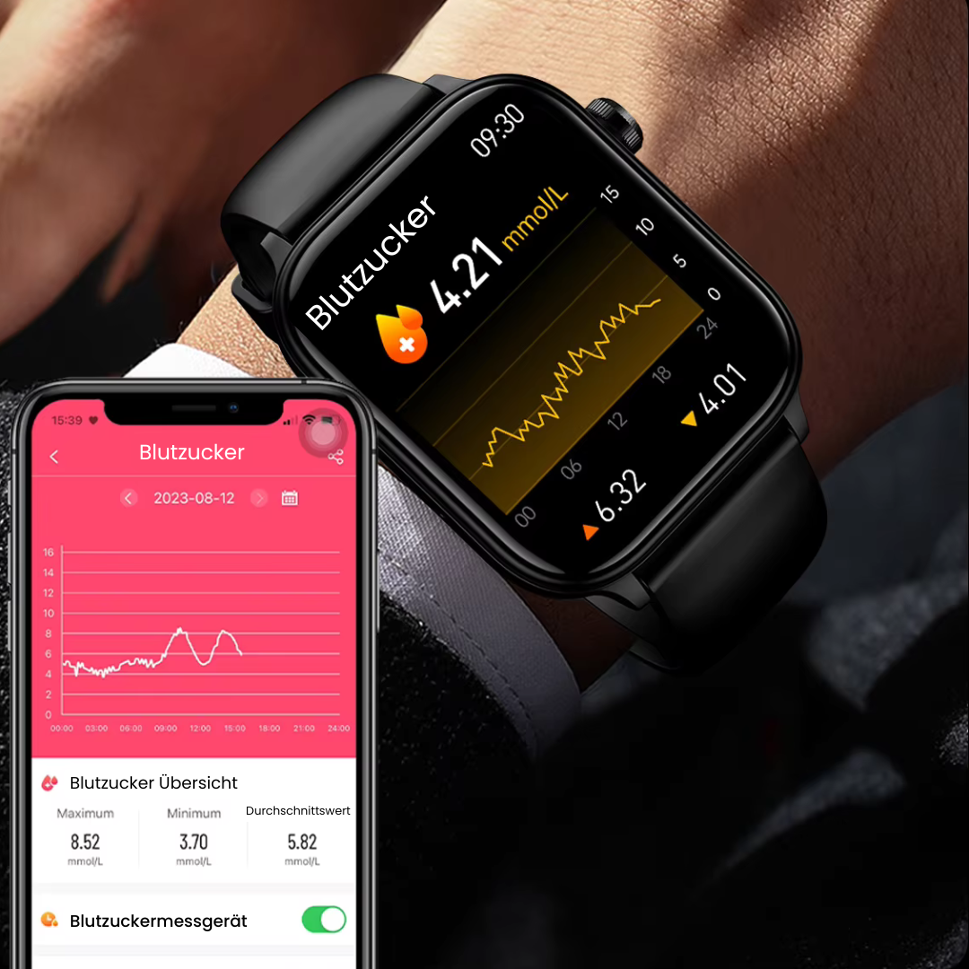 Smartwatch met Bloedglucosemeting & Noodoproep – afbeelding 6