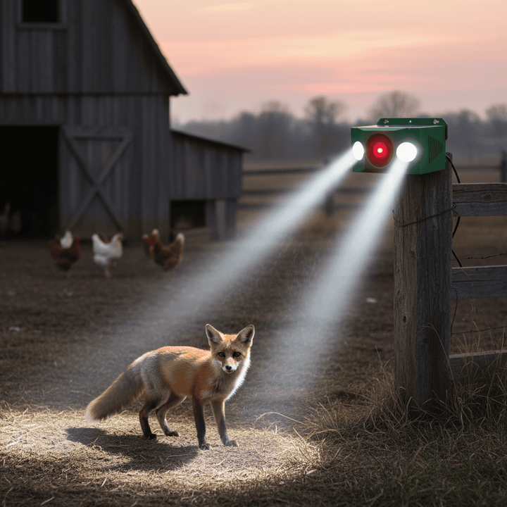 Zonne-energie muizen- en knaagdierverjager met LED-lampjes en alarm voor tuinen buiten