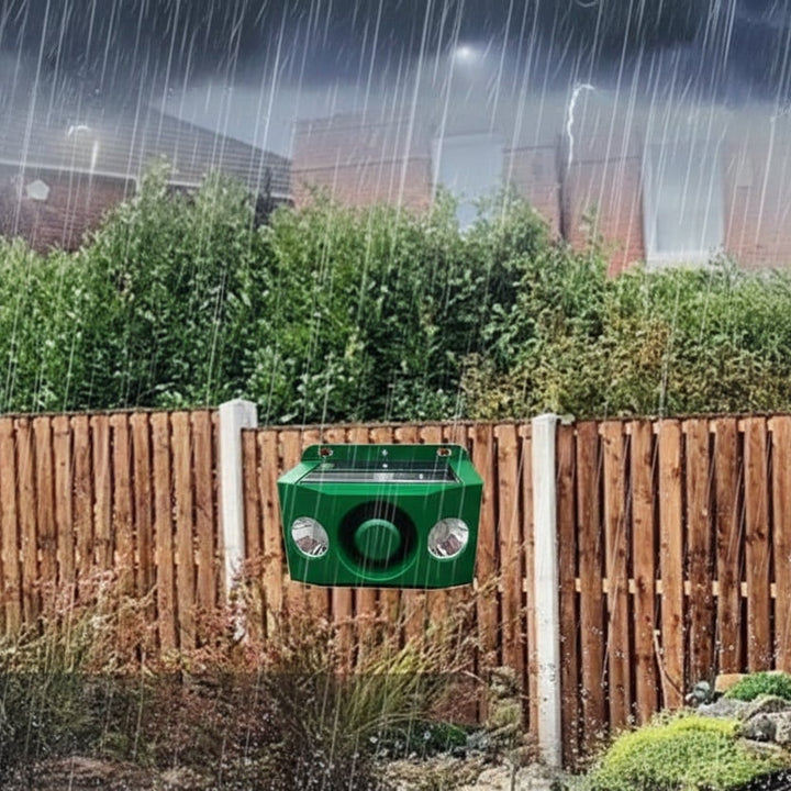 Zonne-energie muizen- en knaagdierverjager met LED-lampjes en alarm voor tuinen buiten
