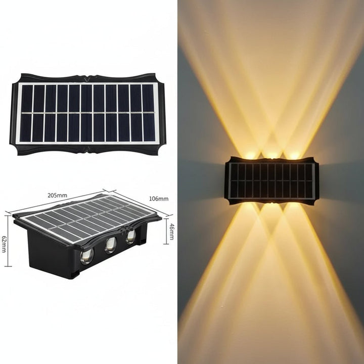 Solar wandlampen voor buiten met op- en neerverlichting weerbestendig op zonne-energie voor buiten