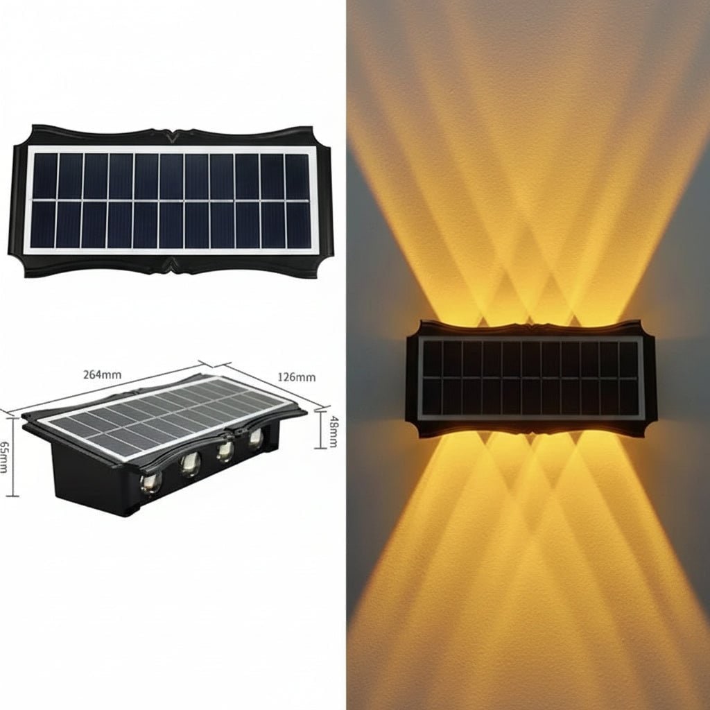 Solar wandlampen voor buiten met op- en neerverlichting weerbestendig op zonne-energie voor buiten