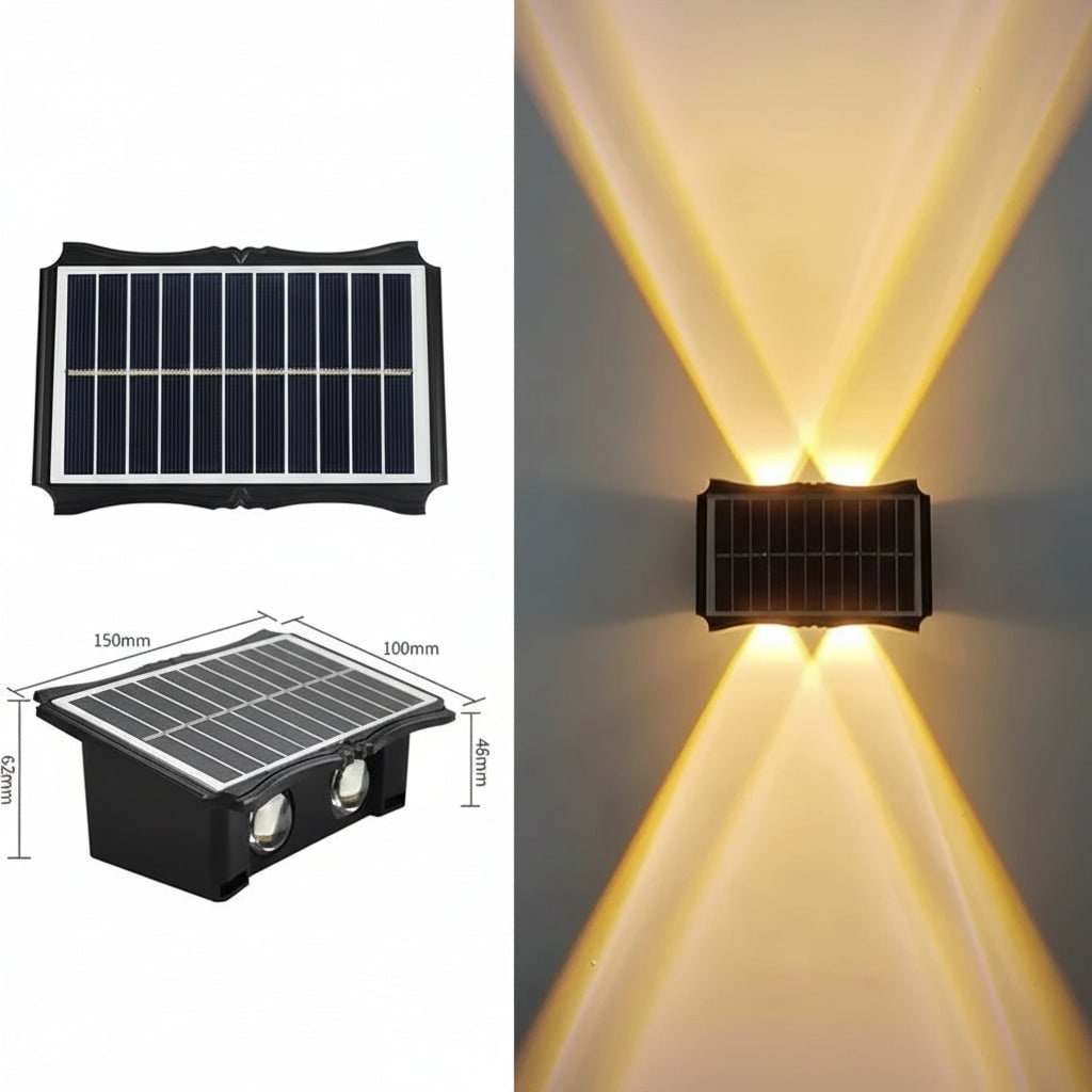 Solar wandlampen voor buiten met op- en neerverlichting weerbestendig op zonne-energie voor buiten