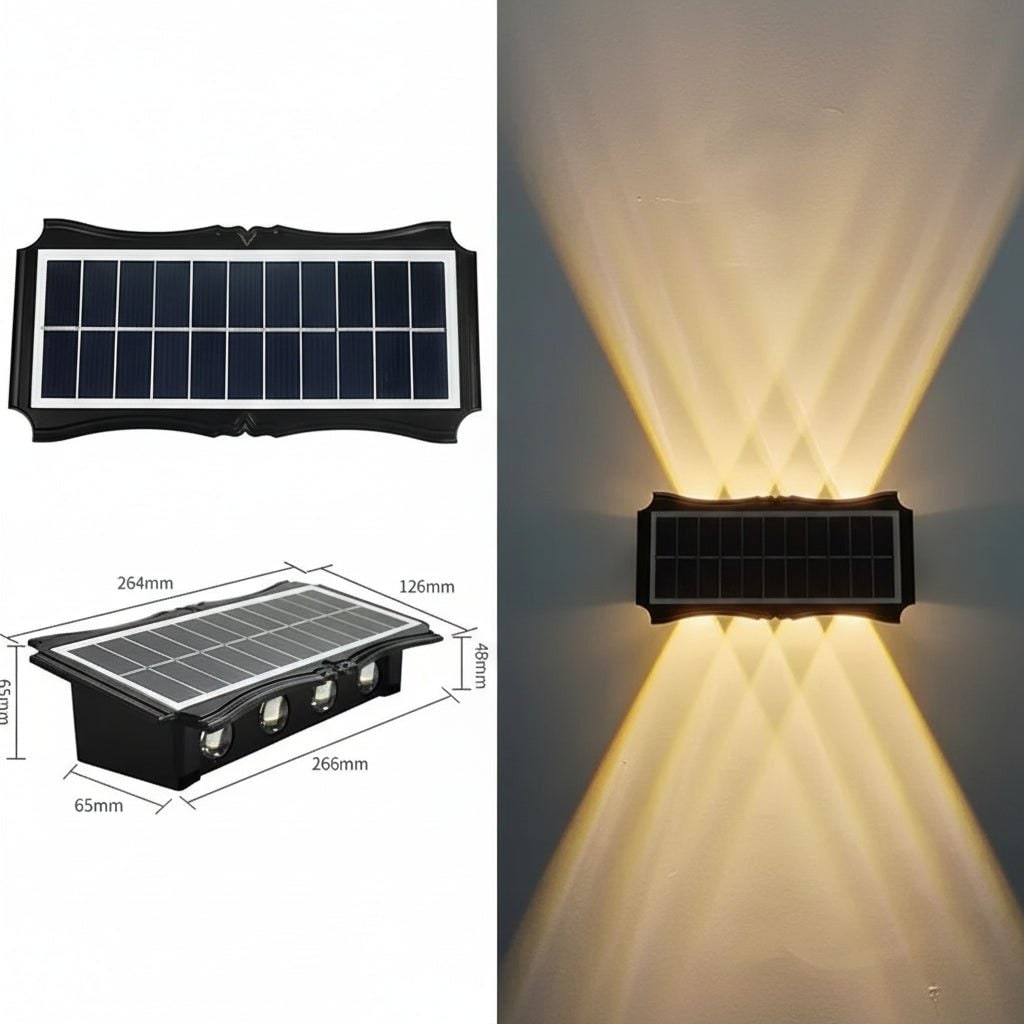 Solar wandlampen voor buiten met op- en neerverlichting weerbestendig op zonne-energie voor buiten