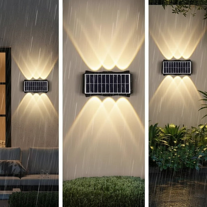 Solar wandlampen voor buiten met op- en neerverlichting weerbestendig op zonne-energie voor buiten