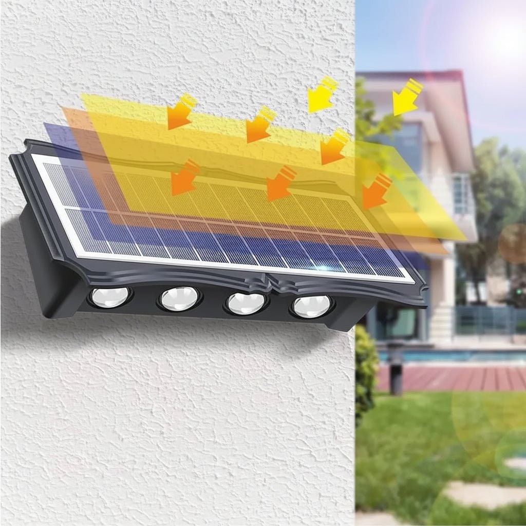 Solar wandlampen voor buiten met op- en neerverlichting weerbestendig op zonne-energie voor buiten