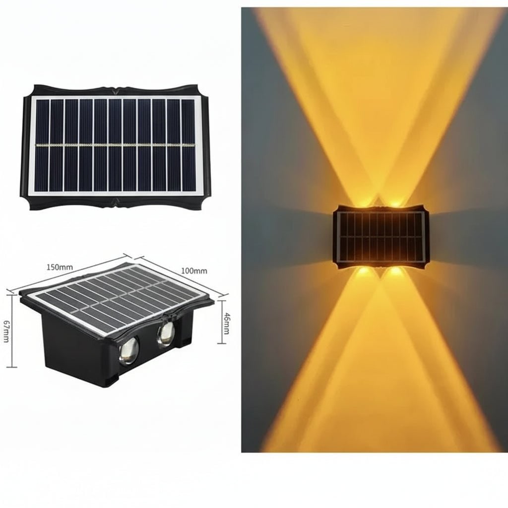 Solar wandlampen voor buiten met op- en neerverlichting weerbestendig op zonne-energie voor buiten