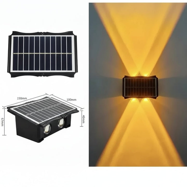 Solar wandlampen voor buiten met op- en neerverlichting weerbestendig op zonne-energie voor buiten
