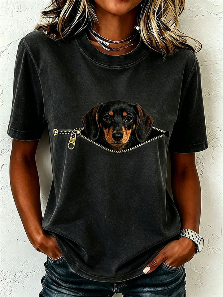 T-shirt met korte mouwen en tekkelprint