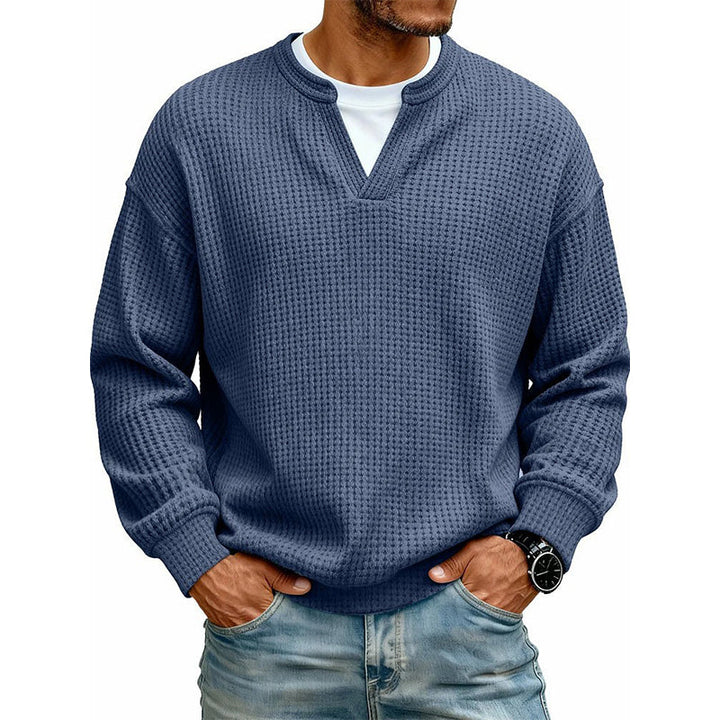 Wafelgebreide top met lange mouwen en layered look