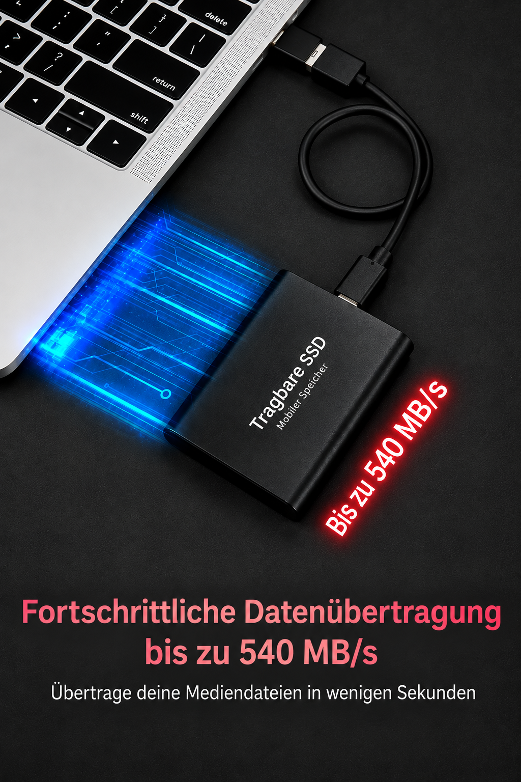 Externe 128‑TB‑SSD – compact, snel en draagbaar