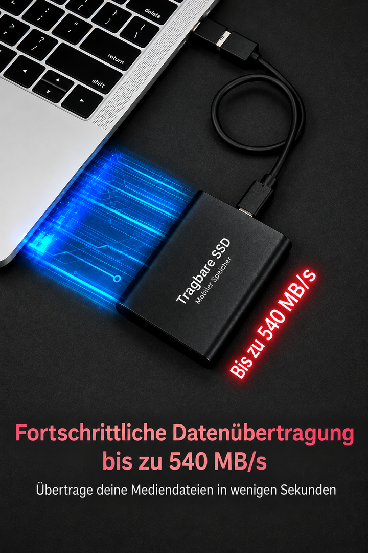 Externe 128‑TB‑SSD – compact, snel en draagbaar