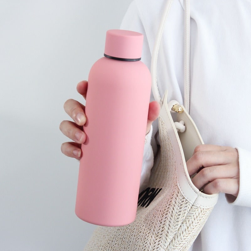 Roestvrijstalen geïsoleerde drinkfles met dubbele wand, matte afwerking, antislip