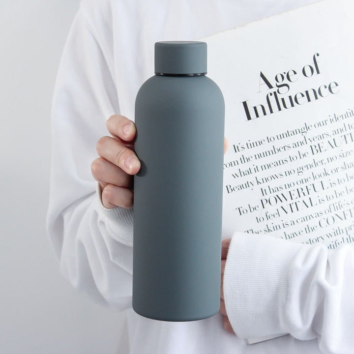 Roestvrijstalen geïsoleerde drinkfles met dubbele wand, matte afwerking, antislip