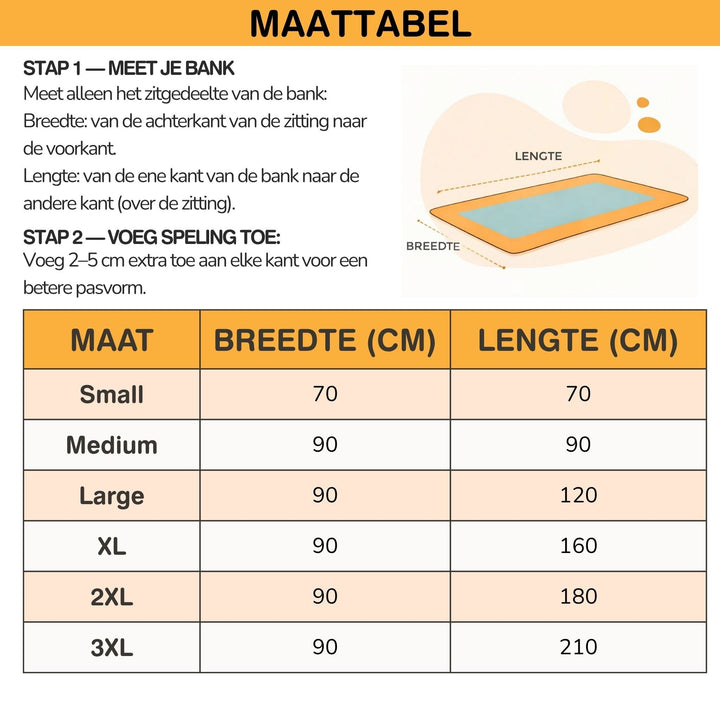 Antislip beschermhoes voor de bank - wasbaar & waterafstotend