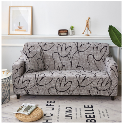 Elastische bankhoes, goed passende driezitsbankhoes met elastisch design en bloemenprint