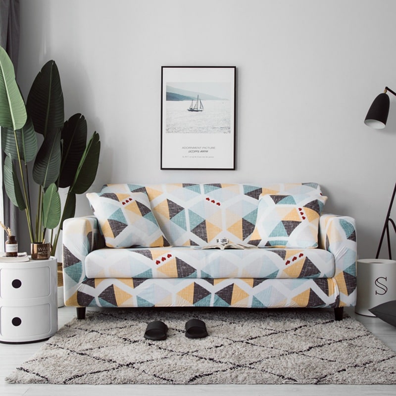 Elastische bankhoes, goed passende driezitsbankhoes met elastisch design en bloemenprint