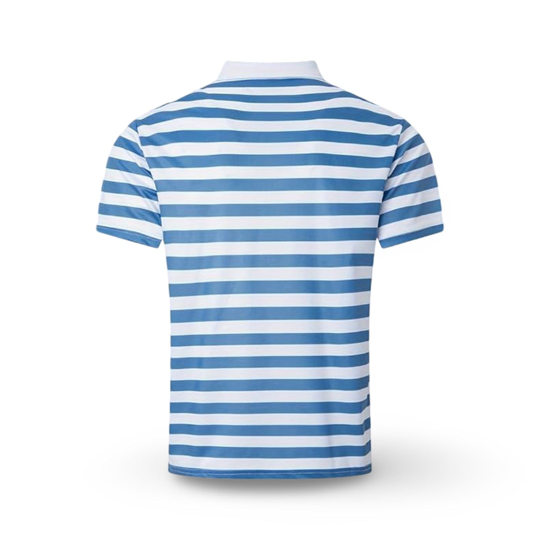 Gestreept poloshirt heren korte mouw casual met knoopkraag regular fit