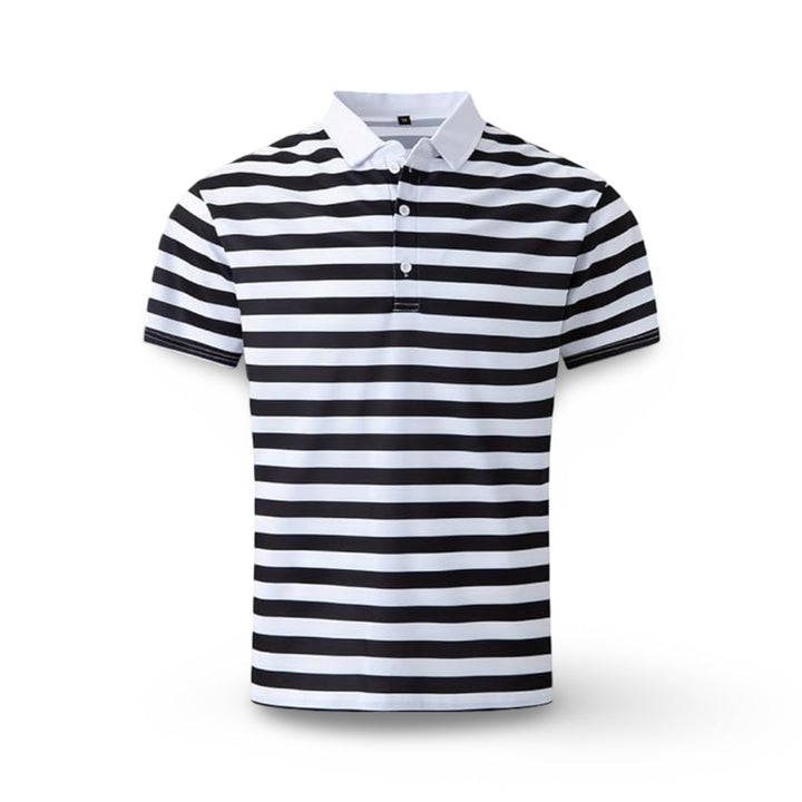 Gestreept poloshirt heren korte mouw casual met knoopkraag regular fit
