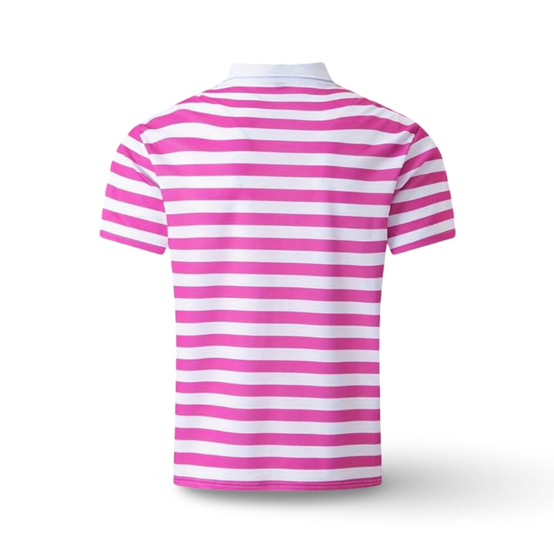 Gestreept poloshirt heren korte mouw casual met knoopkraag regular fit