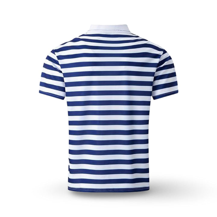 Gestreept poloshirt heren korte mouw casual met knoopkraag regular fit