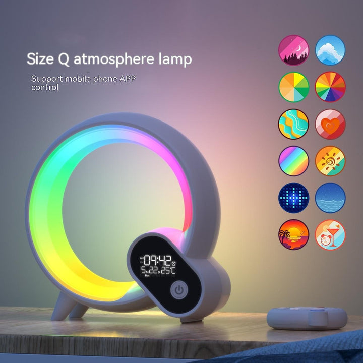 Wake-uplicht met digitaal display, RGB-ledlichtring en slimme appbediening, analoog