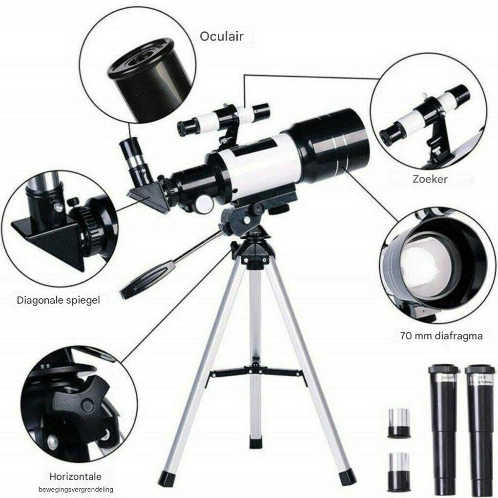 Professionele 300/70mm telescoop met statief en telefoonhouder