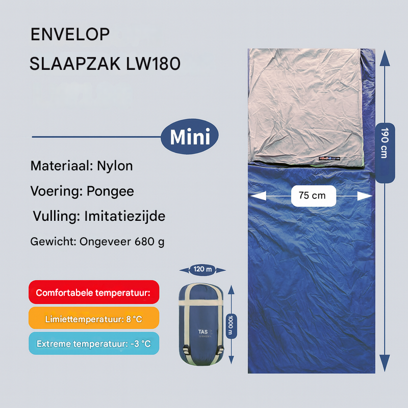 Compacte slaapzak