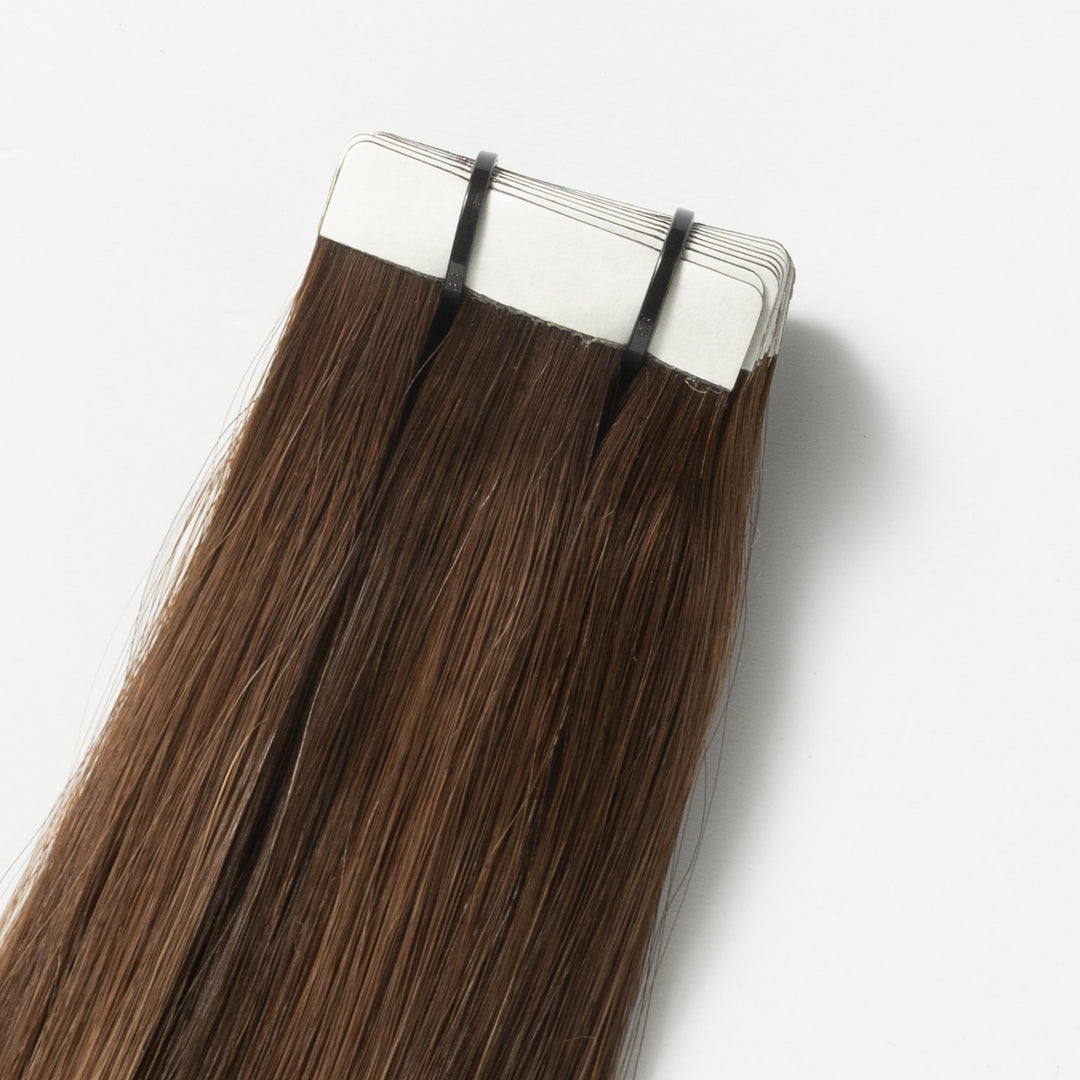 Tape-in hairextensions – Veloura Tape (warmbruine balayage 2+7)