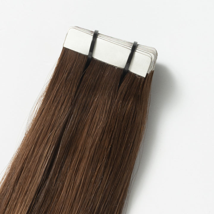 Tape-in hairextensions – Veloura Tape (warmbruine balayage 2+7)