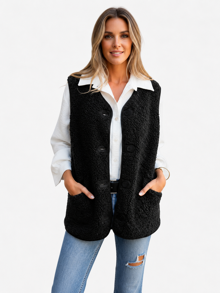 Teddy Bodywarmer voor Dames met Knopen