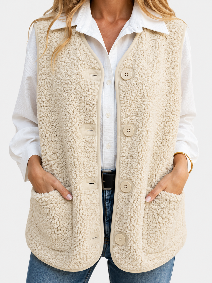 Teddy Bodywarmer voor Dames met Knopen
