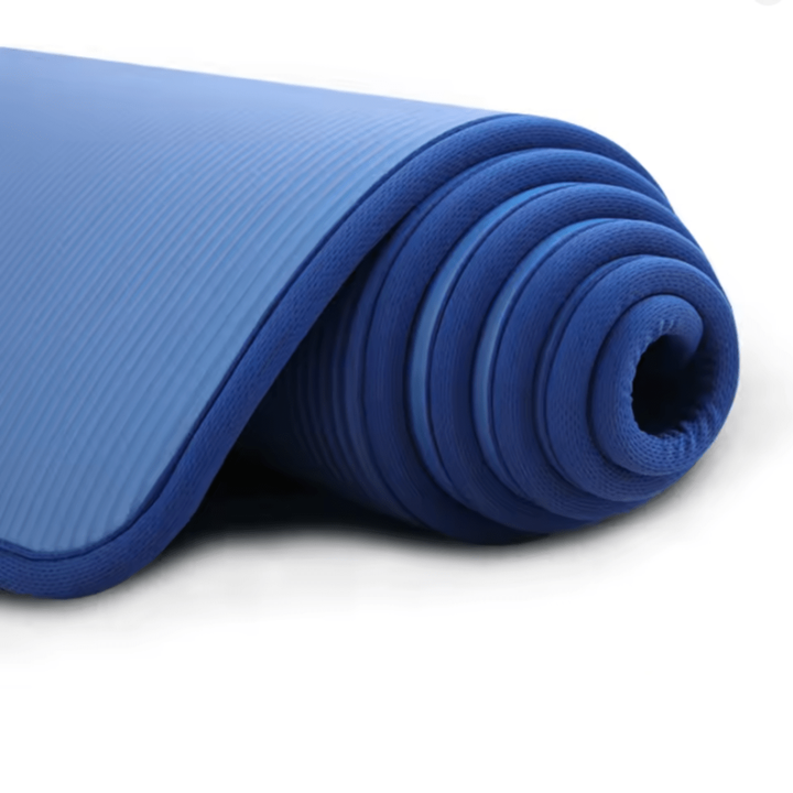 Dikke antislip yogamat met geribbeld oppervlak en stoffen rand 10mm gedempt voor oefeningen