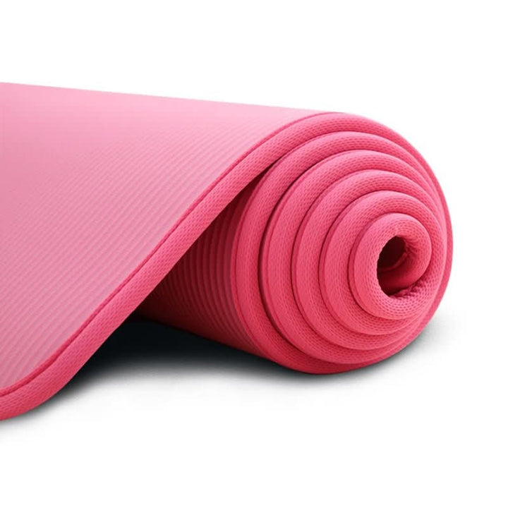 Dikke antislip yogamat met geribbeld oppervlak en stoffen rand 10mm gedempt voor oefeningen