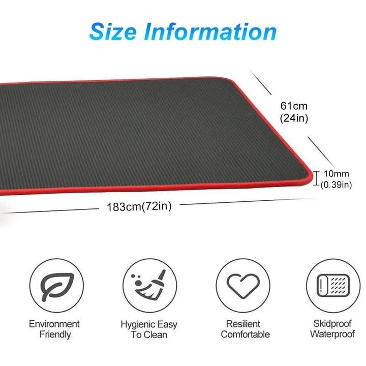 Dikke antislip yogamat met geribbeld oppervlak en stoffen rand 10mm gedempt voor oefeningen