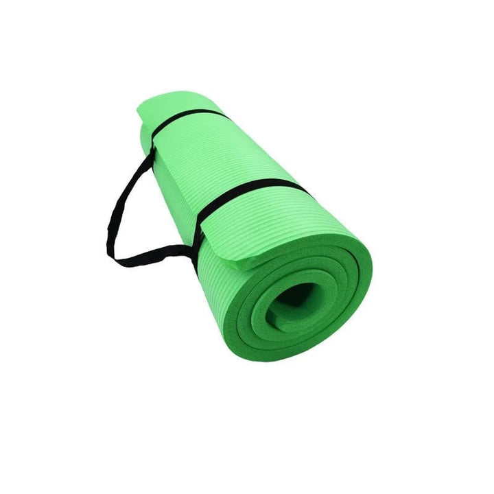 Dikke antislip yogamat voor oefeningen met draagband, geribbeld schuimrubber, fitness