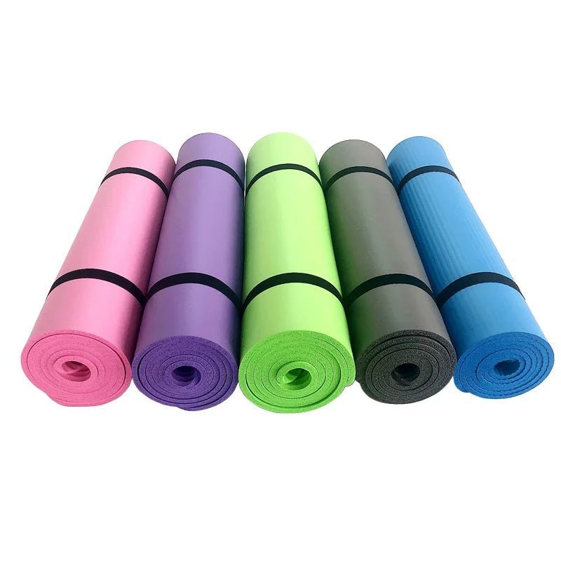 Dikke antislip yogamat voor oefeningen met draagband, geribbeld schuimrubber, fitness