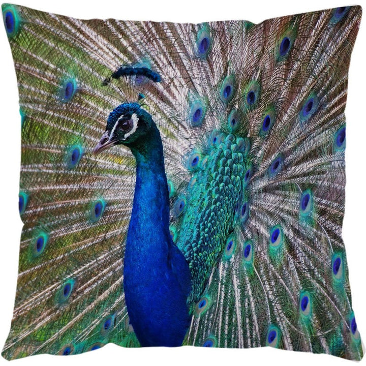 Sierkussenhoezen en bankkussens met decoratieve zeedierenprints, vierkant linnen, set van 4