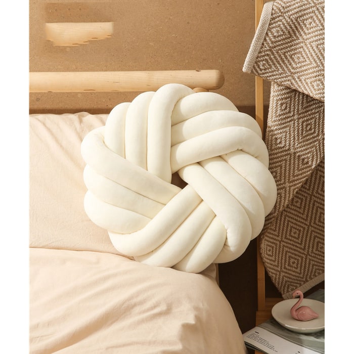 Sierkussen met knoop, zacht pluche fluwelen geknoopte bal, decoratieve kussenhoezen