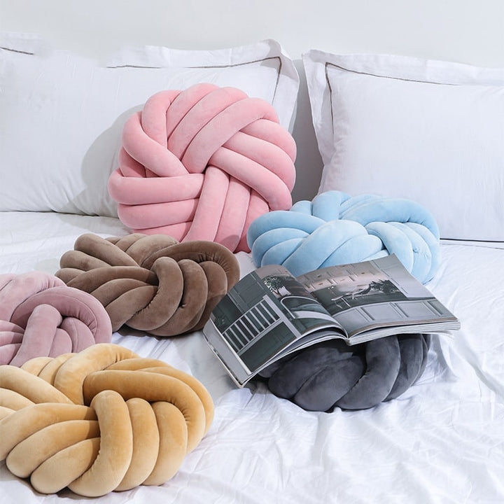 Sierkussen met knoop, zacht pluche fluwelen geknoopte bal, decoratieve kussenhoezen