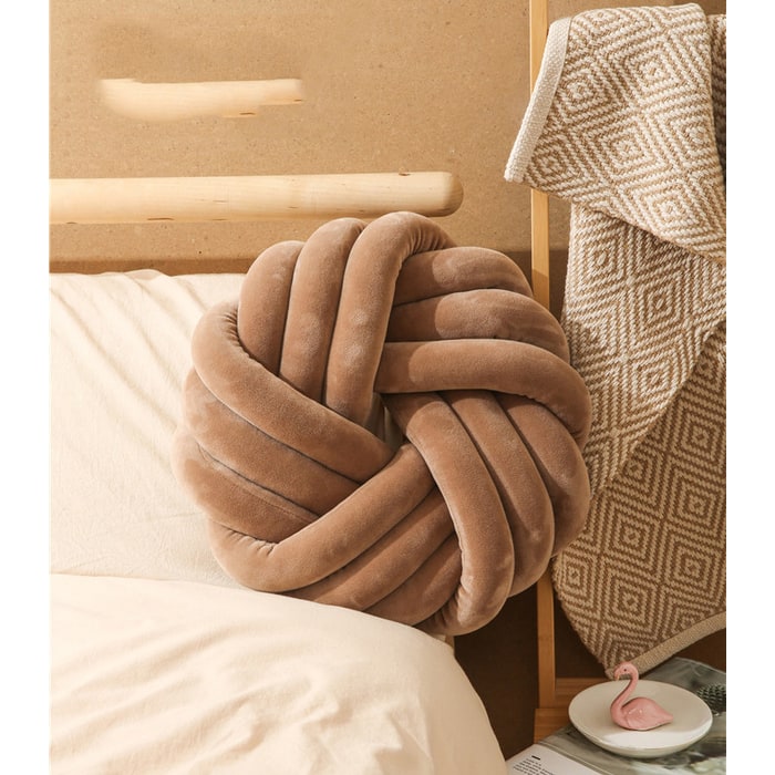 Sierkussen met knoop, zacht pluche fluwelen geknoopte bal, decoratieve kussenhoezen