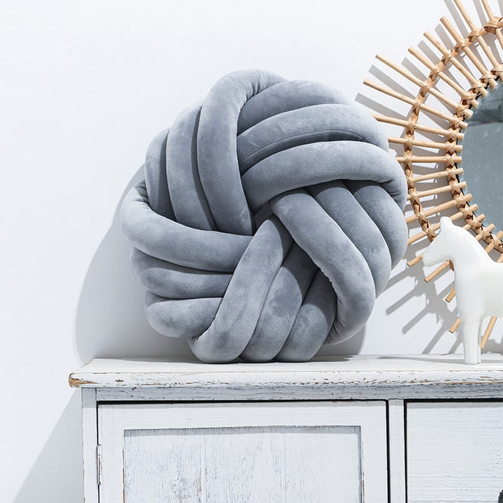 Sierkussen met knoop, zacht pluche fluwelen geknoopte bal, decoratieve kussenhoezen